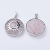 Natural Rose Quartz Pendants G-K234-B16-2