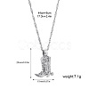 304 Stainless Steel Micro Pave Clear Cubic Zirconia Embossed Cowboy Boot Pendant Necklaces FS-WGF88B1-02-1
