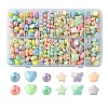 Spray Painted Frosted Opaque Acrylic Beads Sets ACRP-YW0001-10-1