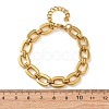 304 Stainless Steel Rectangle Link Chain Bracelets for Women BJEW-F536-18G-3