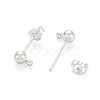 Silver Color Plated Brass Post Earring Findings X-EC593-S-3