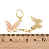 Butterfly Brass Micro Pave Clear Cubic Zirconia Hoop Earrings EJEW-B154-02G-5