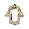 Brass Micro Pave Clear Cubic Zirconia Spring Gate Rings ZIRC-F120-008G-1