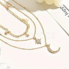 Moon Star Alloy Crystal Rhinestone Pendant 3 Layer Necklaces for Women FS-WG5D7AF-01-4