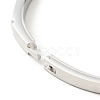 Shell Oval and Cubic Zirconia Hinged Bangle BJEW-G644-01-5