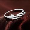 Simple Fashion Style Brass Dolphin Lover Cuff Rings RJEW-EE0002-003P-B-6