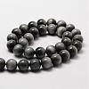 Natural Hawk's Eye Round Beads Strands G-O143-01-12mm-2