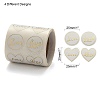 Heart and Flat Round with Word Love Valentine's Stickers Self Adhesive Tag Labels X-DIY-E023-05-2