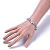 Natural Amazonite & Strawberry Quartz Chip Stretch Bracelets X-BJEW-JB04490-04-3