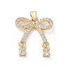 Brass Micro Pave Clear Cubic Zirconia Pendants KK-A299-09G-1