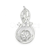 Brass Micro Pave Clear Cubic Zirconia European Dangle Charms Bails KK-Q026-14P-1