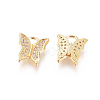 Brass Micro Pave Clear Cubic Zirconia Charms ZIRC-L093-25G-2