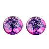 Half Round/Dome Tree Pattern Glass Flatback Cabochons for DIY Projects LS-GGLA-Q037-25mm-M28-07-3