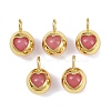 Natural Dyed Agate Heart Pendants KK-A257-20G-02-1