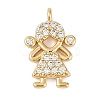 Rack Plating Brass Micro Pave Cubic Zirconia Pendants KK-H509-37G-1