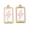Rack Plating Alloy Enamel Pendants PALLOY-F308-09G-03-1