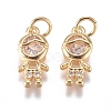 Brass Micro Pave Cubic Zirconia Pendants ZIRC-G168-51G-01-1