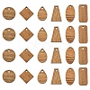 30Pcs 6 Styles Walnut Wood Pendants WOOD-YW0001-59-2