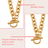 2Pcs 2 Colors Alloy Cable Chain Necklace for Men Women NJEW-AN0001-19-3