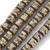 Electroplated Natural Lava Rock Beads Strands G-A251-A01-01E-2