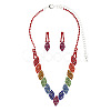 Horse Eye Alloy Rhinestone Chain Necklaces & Stud Dangle Earrings Sets FS-WG777BF-01-5