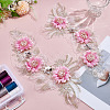 2Pcs Flower Polyester Embroider Thread Iron on/Sew On Patches DIY-ME0001-67A-4