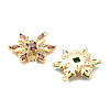 Brass Micro Pave Colorful Cubic Zirconia Pendants KK-C054-01G-2