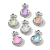 UV Plating Alloy Glass Pendants FIND-K032-12P-1