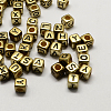 Antique Golden Plated Large Hole Acrylic European Beads X-PACR-Q099-M02-2