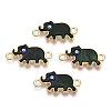 Alloy Enamel Elephant Connector Charms ENAM-A139-07G-08-3