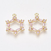 Brass Cubic Zirconia Pendants KK-T038-502A-1