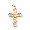 Rack Plating Brass Cubic Zirconia Pendants KK-G456-25G-3