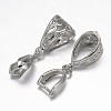 Filigree Rack Plating Brass Pendant Pinch Bails KK-L102-12P-1