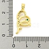 Brass Micro Pave Clear Cubic Zirconia Pendants KK-P263-05B-G-3