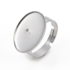 Non-Tarnish Adjustable 201 Stainless Steel Finger Rings Components STAS-I149-12P-3