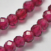 Glass Imitation Red Corundum Beads Strands X-G-K207-01E-01-3