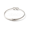 Rack Plating Brass Micro Pave Clear Cubic Zirconia Hollow Double Heart Hinged Bangles BJEW-H616-02P-3