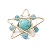 Synthetic Turquoise & Faceted Natural Apatite Copper Wire Wrapped Pendants PALLOY-TA00368-05-4