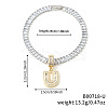 Fashionable Brass Micro Pave Clear Cubic Zirconia Charm Bracelets AF9298-21-2
