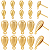 Teardrop Brass Stud Earring Findings KK-CN0003-41-7