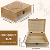 Rectangle Wooden Memory Keepsake Boxes with Lids CON-WH0101-003-2