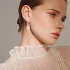 Knot with Imitation Pearl Dangle Stud Earrings JE1099A-6