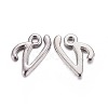 Platinum Plated Alloy Letter Pendants PALLOY-J718-01P-V-1