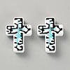 Halloween Cross Silicone Beads LS-SIL-WH0025-01F-1