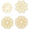 4Pcs 4 Styles Wood Braiding Disk AJEW-YW0002-16-1