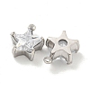 304 Stainless Steel Cubic Zirconia Pendants STAS-L278-008P-2