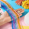 7 Strands 7 Colors Baking Paint Transparent Crackle Glass Bead Strands DGLA-TA0001-02-6