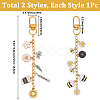 2Pcs 2 Styles Alloy Enamel Pendant Decorations HJEW-BM0001-46A-2