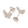 Clear Cubic Zirconia Butterfly Stud Earrings EJEW-G351-01P-2