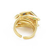Hug Hand Fingers Cubic Zirconia Cuff Ring RJEW-T016-35G-01-2